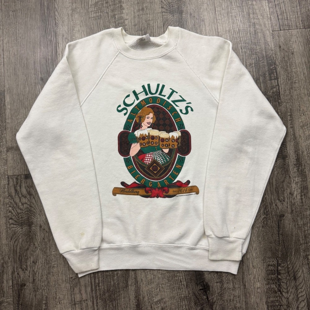 Vintage Schultz's Biergarten Beer Garden Germany Raglan Sweatshirt M*